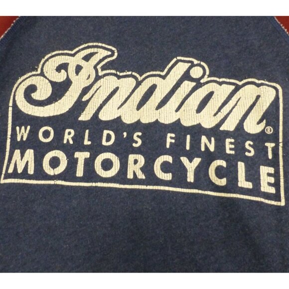 Indian Motorcycle Lucky Brand Retro Mens Full-Zip Jacket L Blue/Red Cotton Blend - Picture 13 of 13